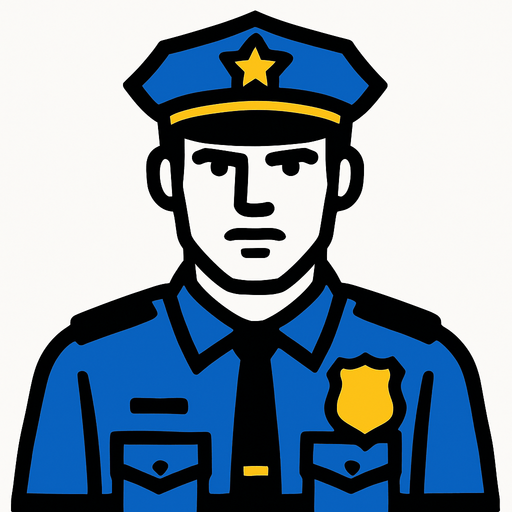 police.
In-Game asset.  2d.  High contrast.  No shadows