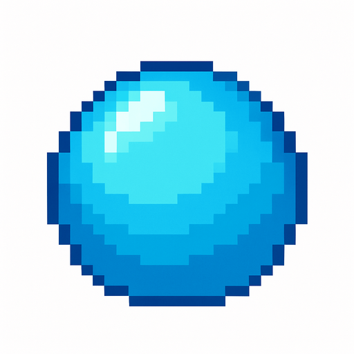 A blue transparent dome type shield ball . Simple graphics. Low details.
Single Game Texture. In-Game asset. 2d. Blank background. High contrast. No shadows. Pixel Art