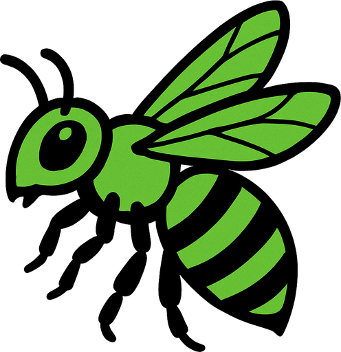 Abeille verte.
In-Game asset.  2d.  High contrast.  No shadows