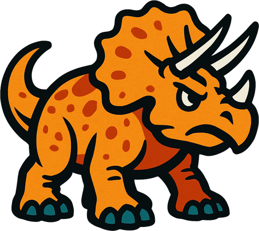 Triceratops.
In-Game asset.  2d.  High contrast.  No shadows