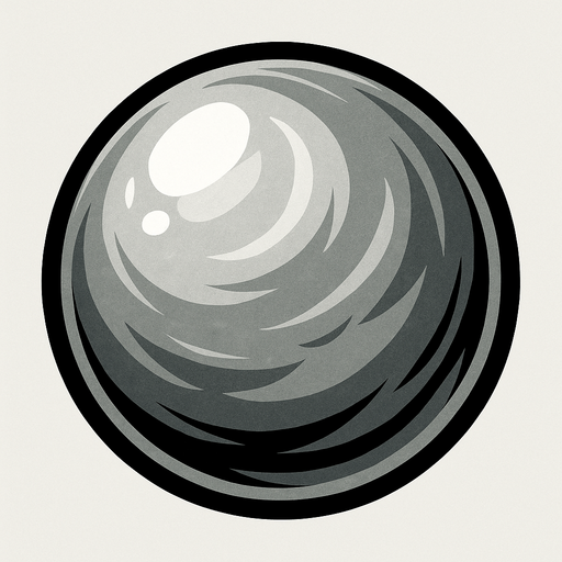 gümüş yuvarlak top.
In-Game asset.  2d.  High contrast.  No shadows