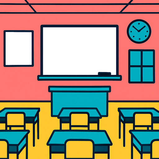 fond d'écran classe de cours.
In-Game asset.  2d.  High contrast.  No shadows