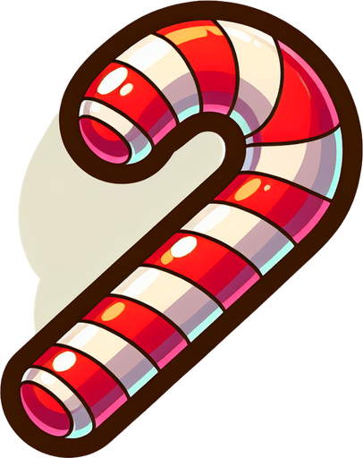 Cartoon Christmas candy cane
Single Game Texture. In-Game asset. 2d. Blank background. High contrast. No shadows.