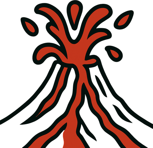 A volcano with lava