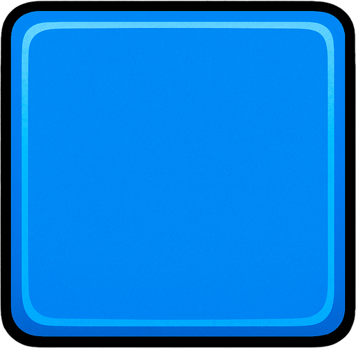 a simple square button in blue color.
In-Game asset.  2d.  High contrast.  No shadows