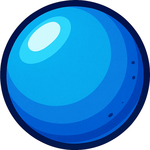 Mavi 3d yuvarlak top.
In-Game asset.  2d.  High contrast.  No shadows