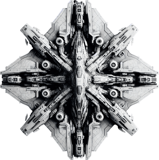 alien space ship. top-down view.
Single Game Texture.  In-Game asset.  2d.  Blank background.  High contrast.  No shadows