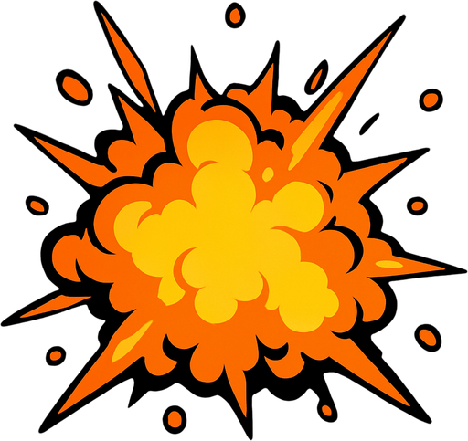 Explosion.
In-Game asset.  2d.  High contrast.  No shadows