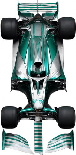 türkizzöld csik a kocsi orrának oldalain