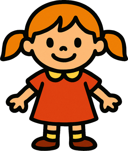 Petite fille.
In-Game asset.  2d.  High contrast.  No shadows