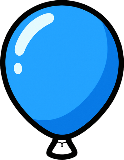 A blue balloon without the string..
In-Game asset.  2d.  High contrast.  No shadows