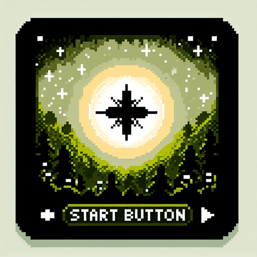 A retro pixel art start button. Forest theme, 16 bit, hobbit themed game.
Single Game Texture. In-Game asset. 2d. Blank background. High contrast. No shadows.