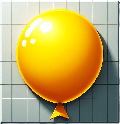 balon sarı.
Single Game Texture.  In-Game asset.  2d.  Blank background.  High contrast.  No shadows