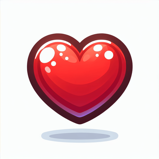 Single cartoon extra life heart. No drop shadows.
Single Game Texture. In-Game asset. 2d. Blank background. High contrast. No shadows..
Single Game Texture.  In-Game asset.  2d.  Blank background.  High contrast.  No shadows