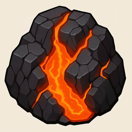 Stone volcanic.
In-Game asset.  2d.  High contrast.  No shadows