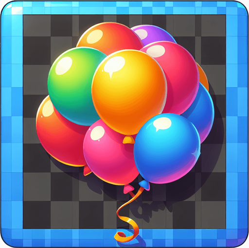 Colorful balloon without background.
Single Game Texture.  In-Game asset.  2d.  Blank background.  High contrast.  No shadows