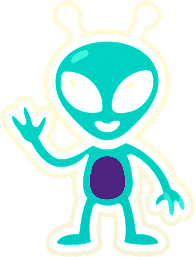 Alien.
In-Game asset.  2d.  High contrast.  No shadows