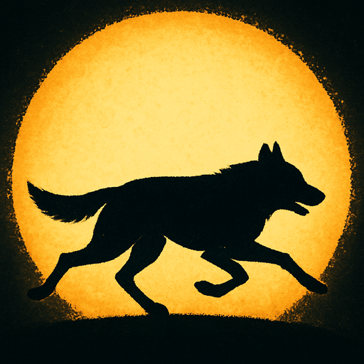 Silueta de perro corriendo