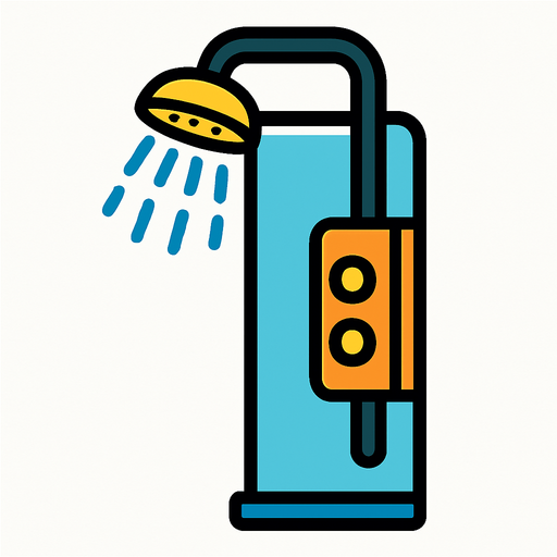 shower.
In-Game asset.  2d.  High contrast.  No shadows