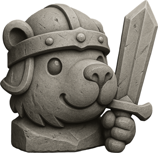 Recrealo en una escultura. Utiliza un estilo cartoon. Usas colores grises.