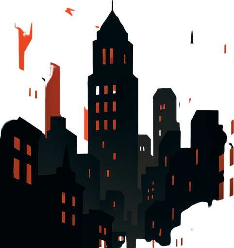 dark city for mobile wallpaper.
In-Game asset.  2d.  High contrast.  No shadows