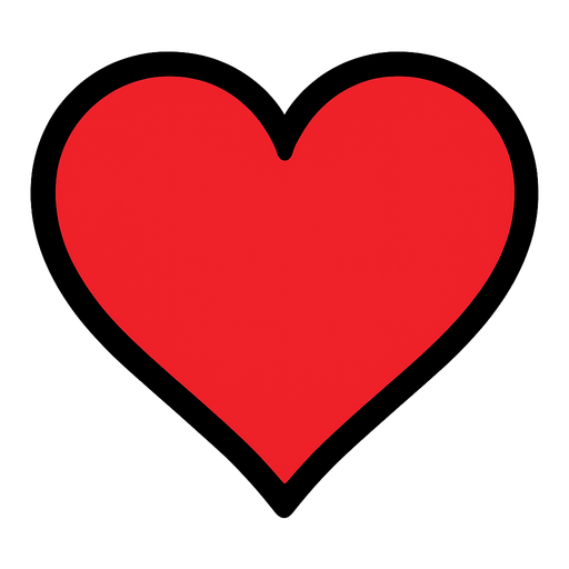 Red heart.
In-Game asset.  2d.  High contrast.  No shadows
