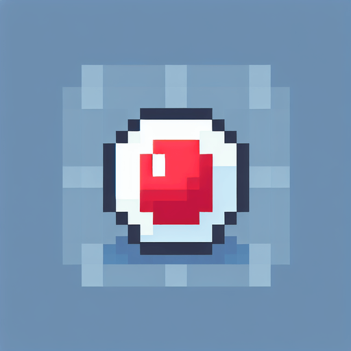 Red dot with white in the middle pixel.
Single Game Texture. In-Game asset. 2d. Blank background. High contrast. No shadows.