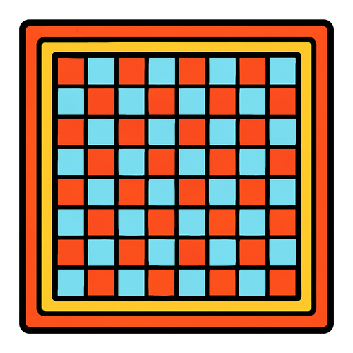 Kareli bir oyun alanı.
In-Game asset.  2d.  High contrast.  No shadows