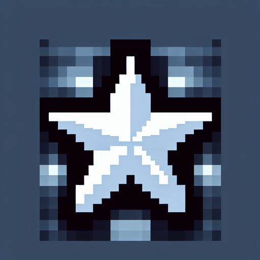 white star, no background, pixelart
Single Game Texture. In-Game asset. 2d. Blank background. High contrast. No shadows.