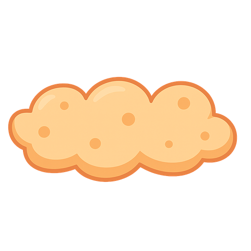 tatlı bulut. No background. Transparent background. Blank background. No shadows. 2d. In-Game asset. flat