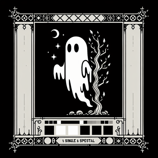 A single Ghosts.
Single Game Texture. In-Game asset. 2d. Blank background. High contrast. No shadows.