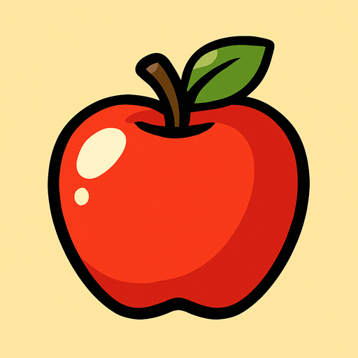 Apple.
In-Game asset.  2d.  High contrast.  No shadows