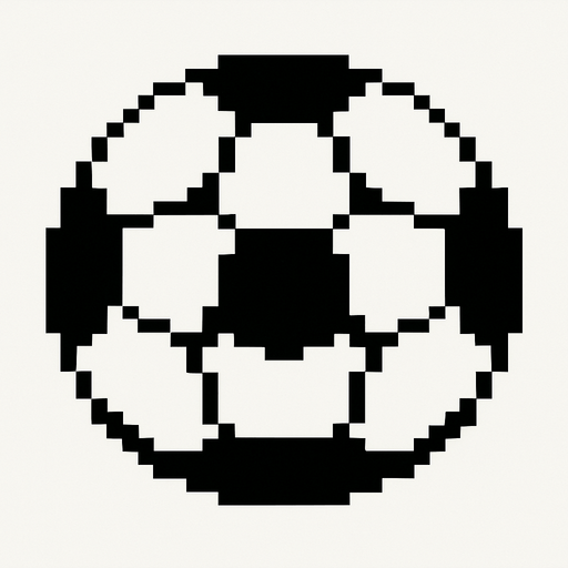 Draw 2d pixel football ball top view.
In-Game asset.  2d.  High contrast.  No shadows