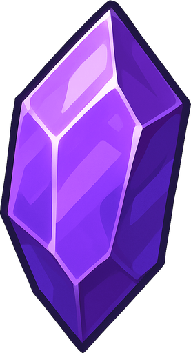 a purple crystal.
In-Game asset.  2d.  High contrast.  No shadows