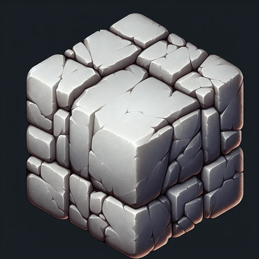 A stone from top view (2d).
Single Game Texture. In-Game asset. 2d. Blank background. High contrast. No shadows.