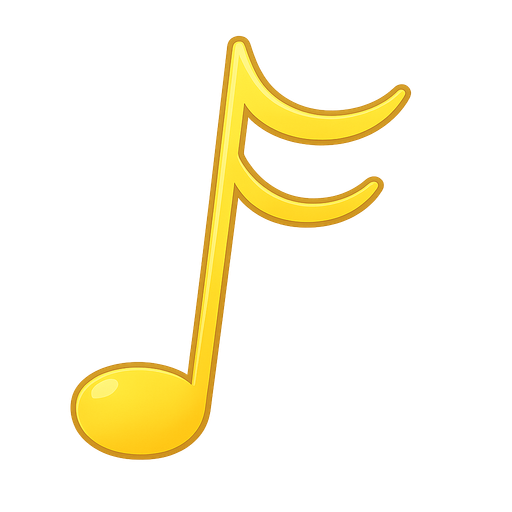 shine yellow color music note. No background. Transparent background. Blank background. No shadows. 2d. In-Game asset. flat