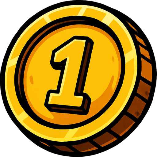 coin.
In-Game asset.  2d.  High contrast. no s