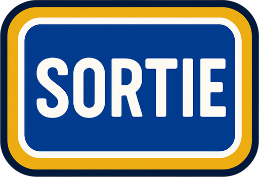 SORTIE BUTTON.
In-Game asset.  2d.  High contrast.  No shadows