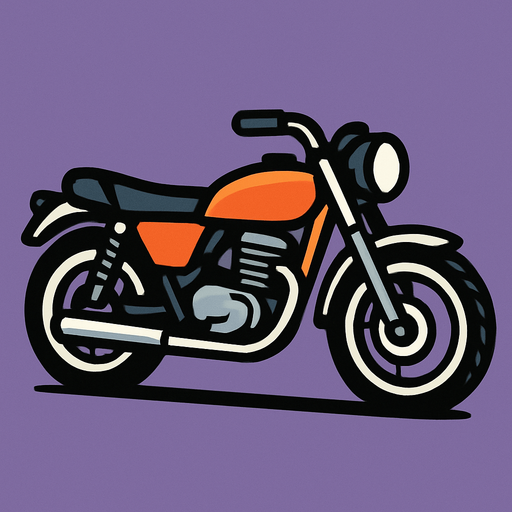 motorcycle.
In-Game asset.  2d.  High contrast.  No shadows