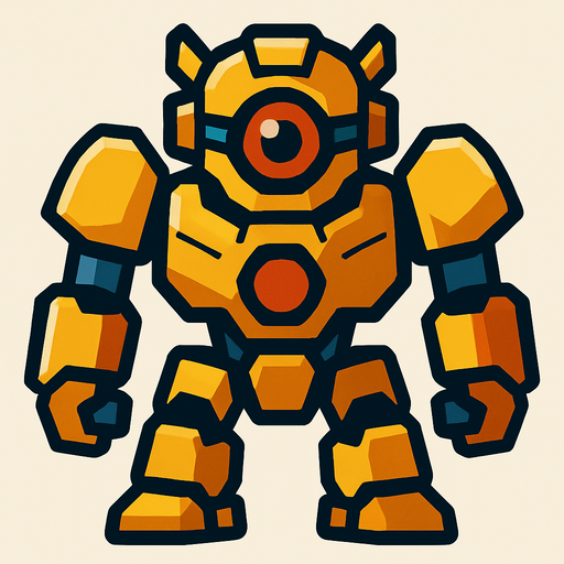 Robot.
In-Game asset.  2d.  High contrast.  No shadows