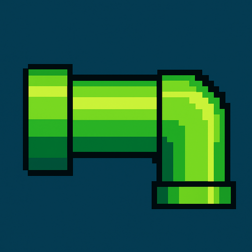 pixel art pipe.
In-Game asset.  2d.  High contrast.  No shadows