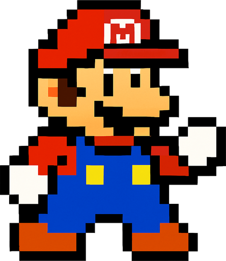 make a mario bros.
In-Game asset.  2d.  High contrast.  No shadows