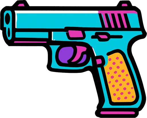GUN.
In-Game asset.  2d.  High contrast.  No shadows