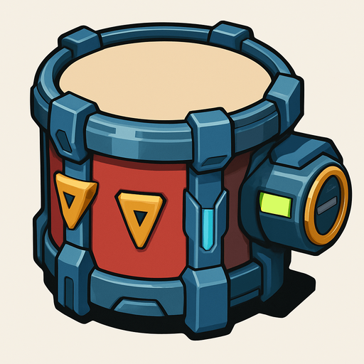 Tambor evolucionado.
In-Game asset.  2d.  High contrast.  No shadows