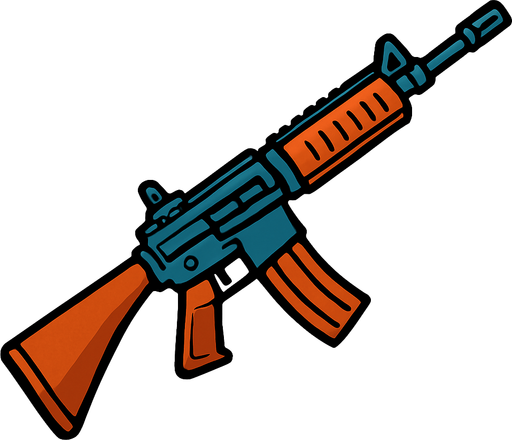Rifle.
In-Game asset.  2d.  High contrast.  No shadows