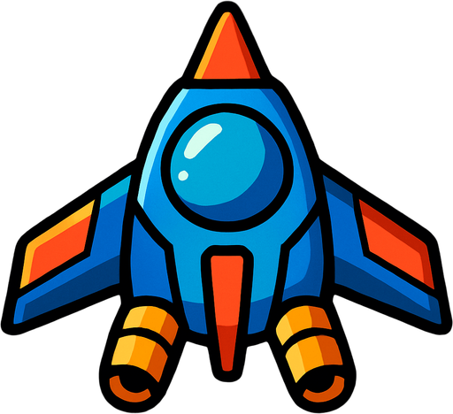 uzay gemısı.
In-Game asset.  2d.  High contrast.  No shadows