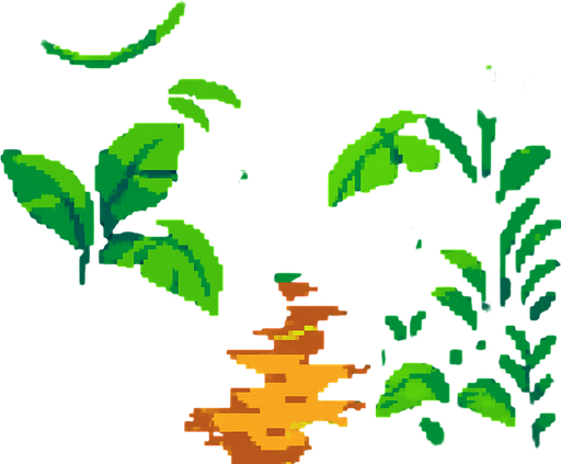 pixart jungle.
In-Game asset.  2d.  High contrast.  No shadows