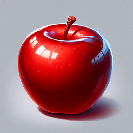 red apple.
Single Game Texture. In-Game asset. 2d. Blank background. High contrast. No shadows.