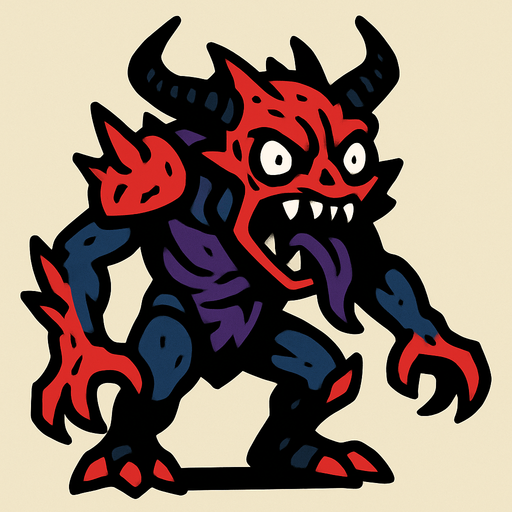 creature enemy.
In-Game asset.  2d.  High contrast.  No shadows