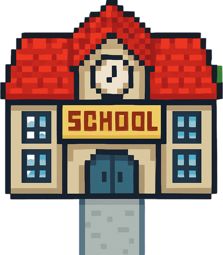 School tile 2d pixilated topdown.
In-Game asset.  2d.  High contrast.  No shadows